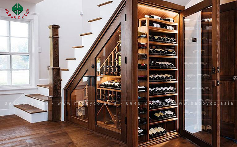 Tủ rượu cửa kính gầm cầu thang model-M23