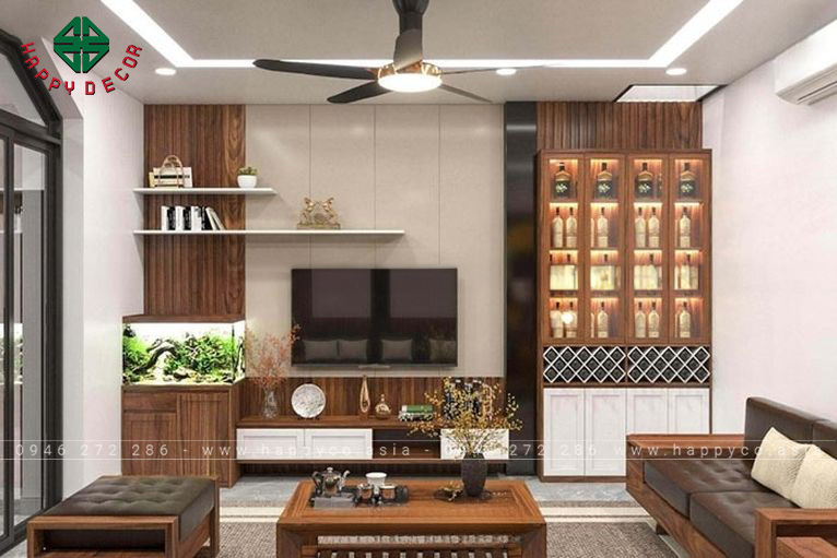Tủ rượu cửa kính phòng khách model-M39