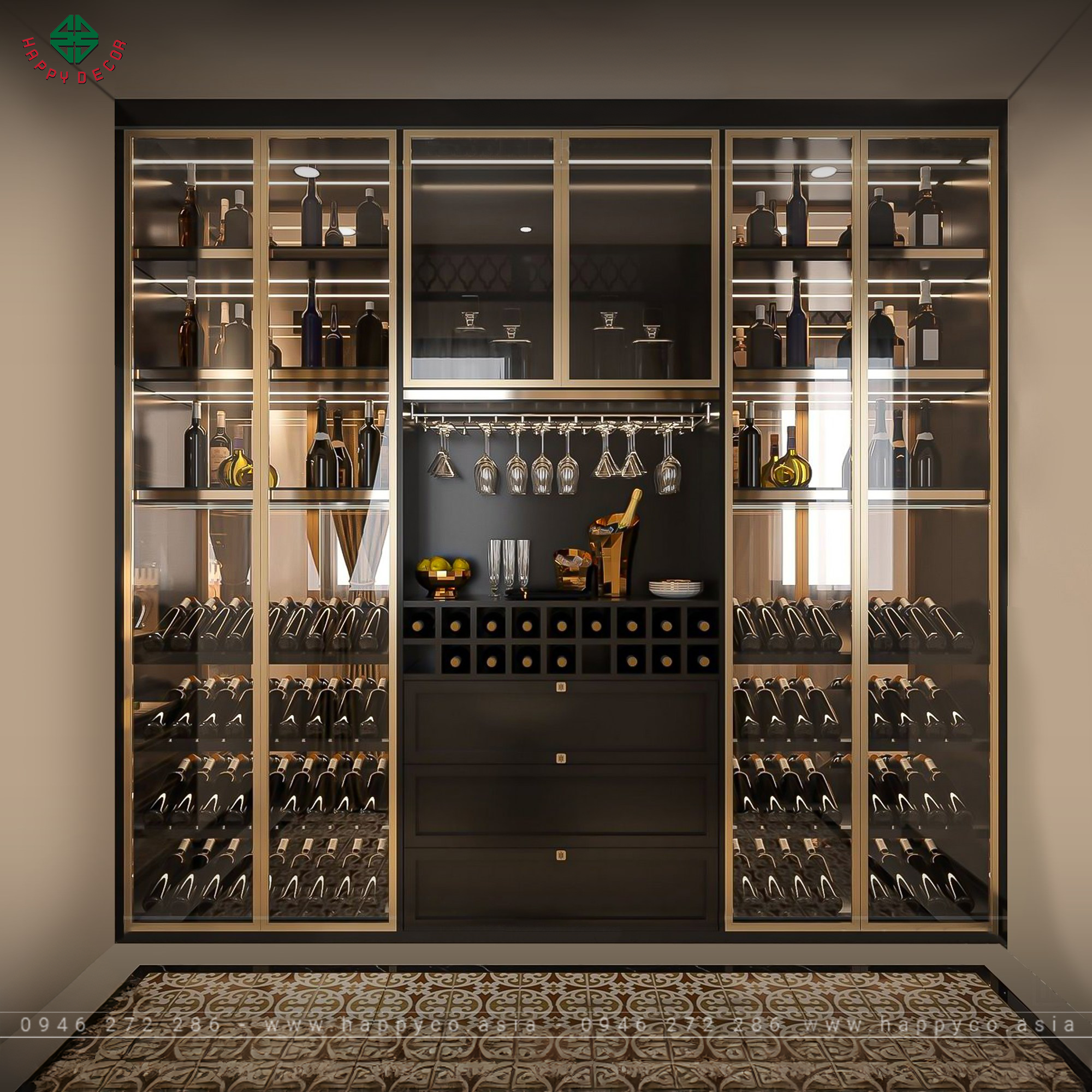 Mẫu tủ rượu đẹp hiện đại 2024 - Mẫu 09