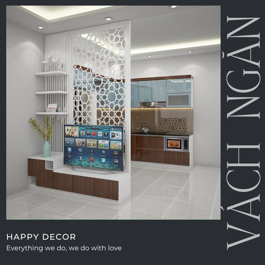 Vách ngăn CNC với những hoa văn cắt laser tinh xảo