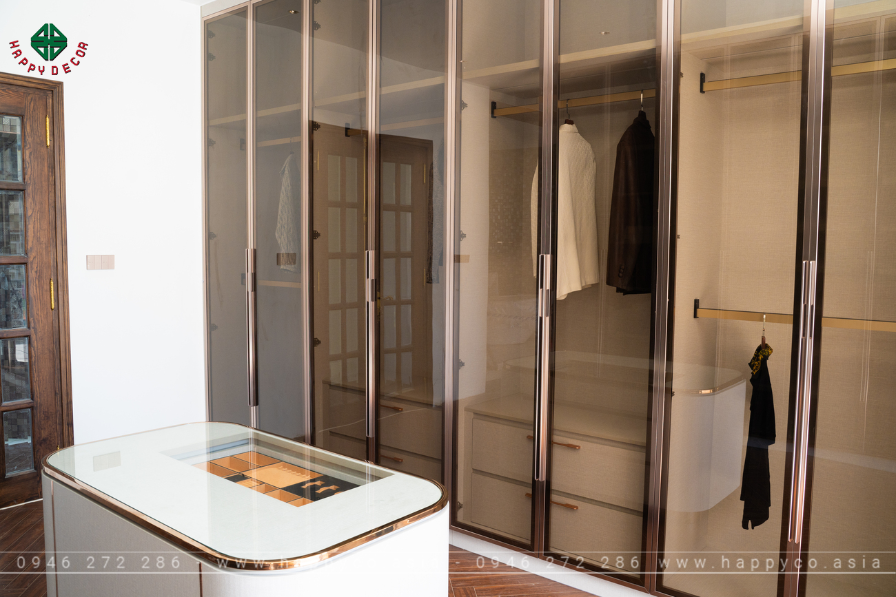Tủ quần áo cửa kính, thiết kế sang trọng