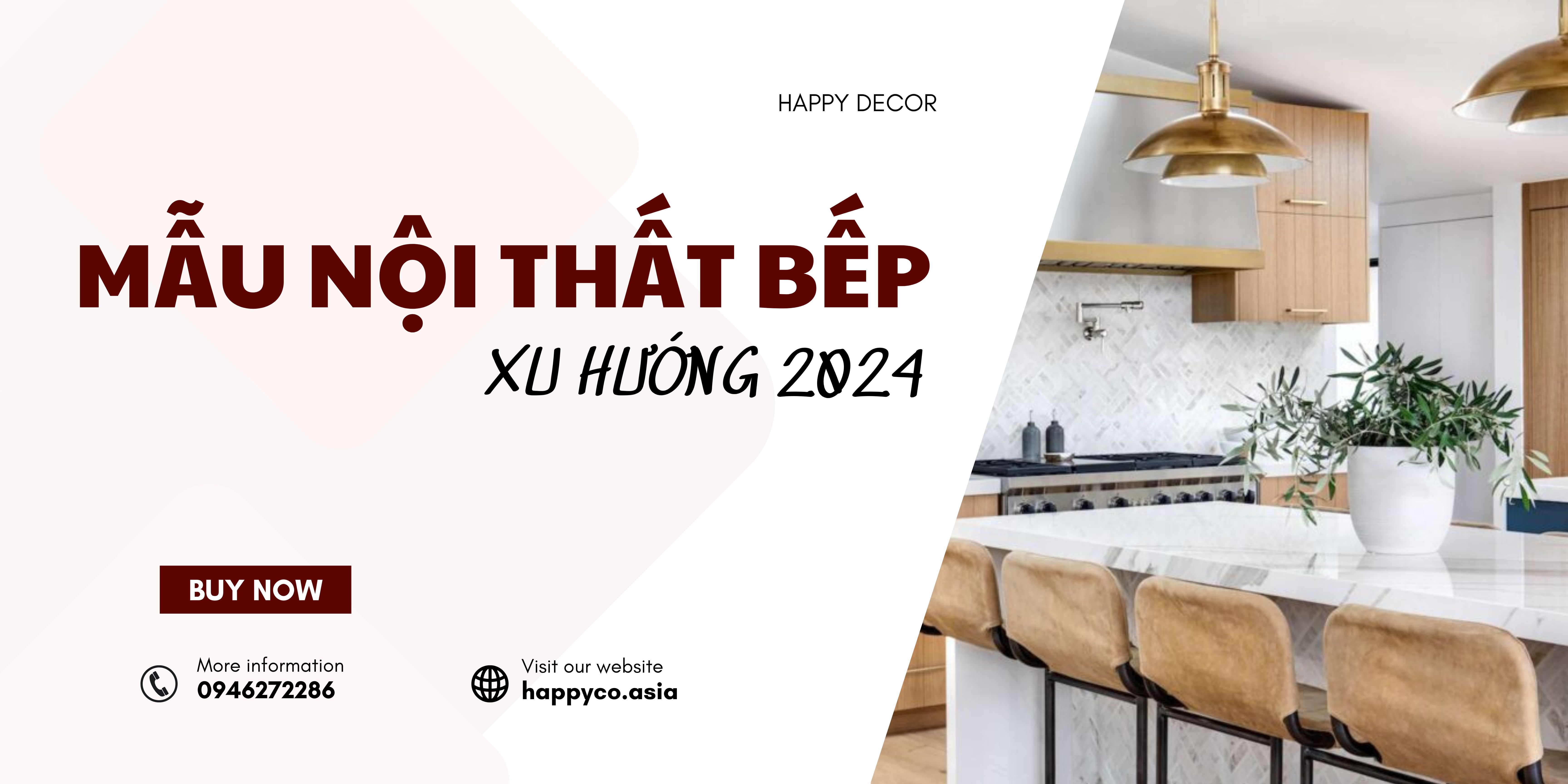 Bếp đẹp hiện đại xu hướng 2024 do HAPPY DECOR thiết kế và thi công