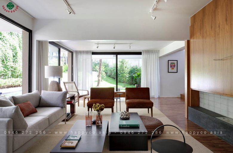 Sử dụng vật liệu tự nhiên như gỗ, đá và tre