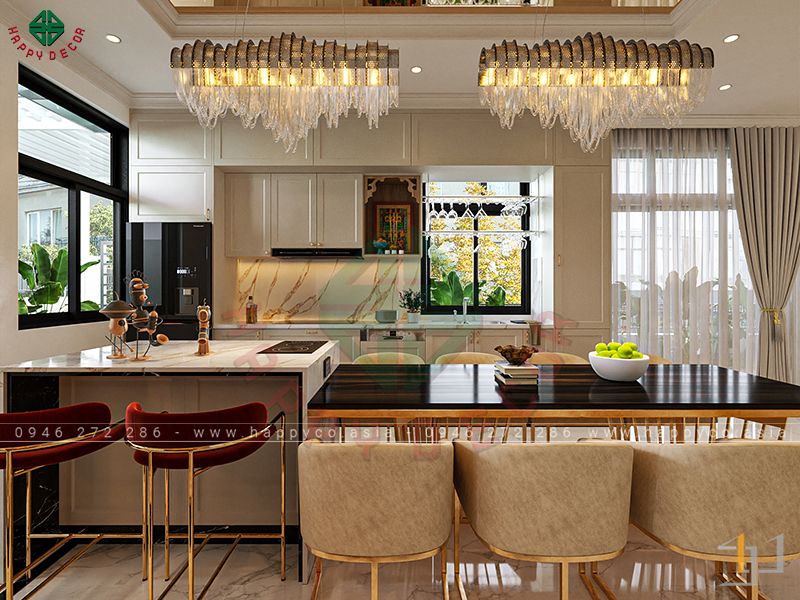 Nội thất nhà hàng biệt thự tân cổ điển