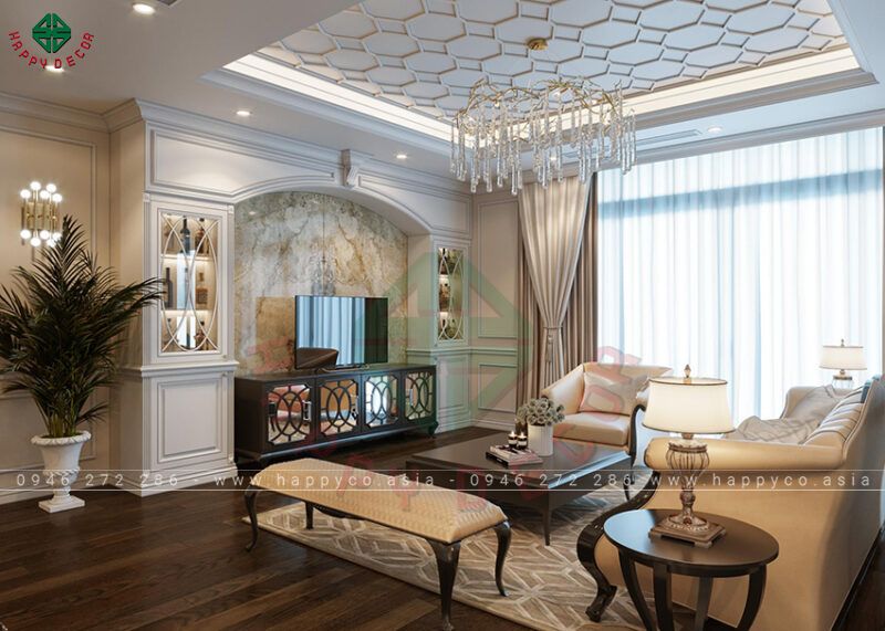 Phong cách nội thất biệt thự tân cổ điển là phong cách kết hợp giữa yếu tố cổ điển với yếu tố hiện đại