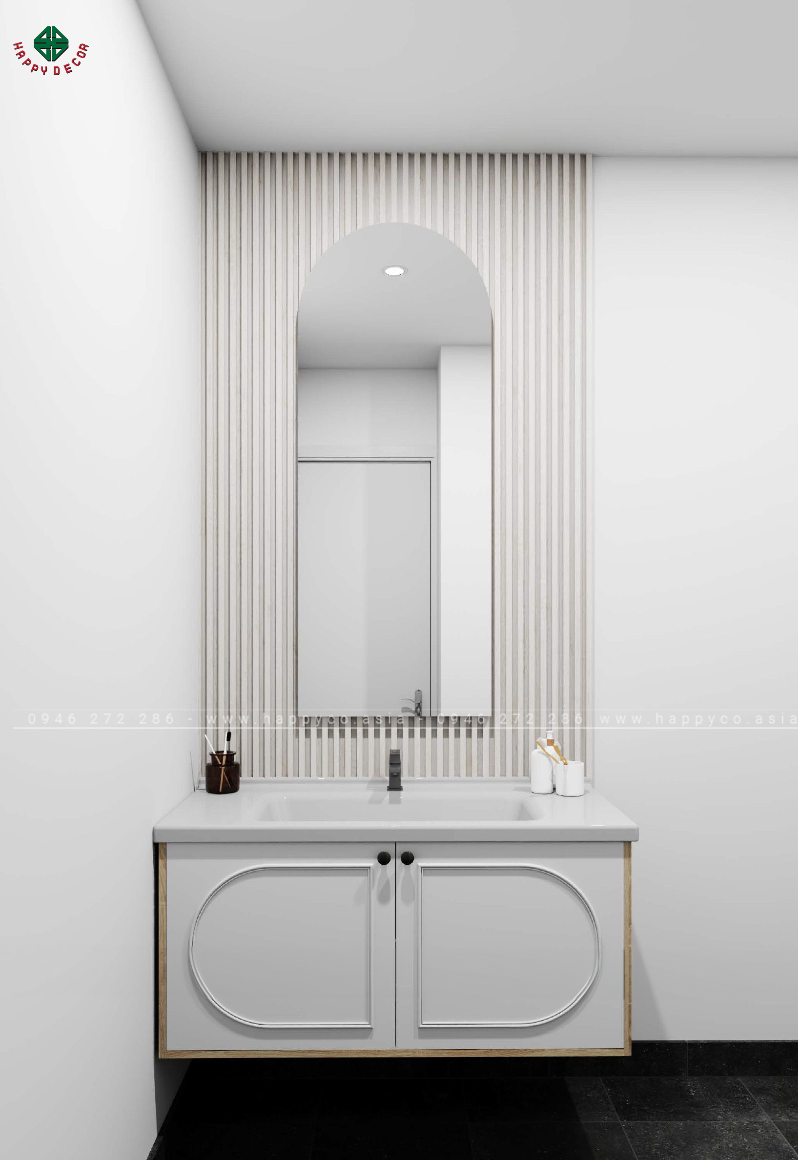 Tủ chậu Lavabo phòng tắm tôn lên vẻ sang trọng khi sử dụng ván MDF