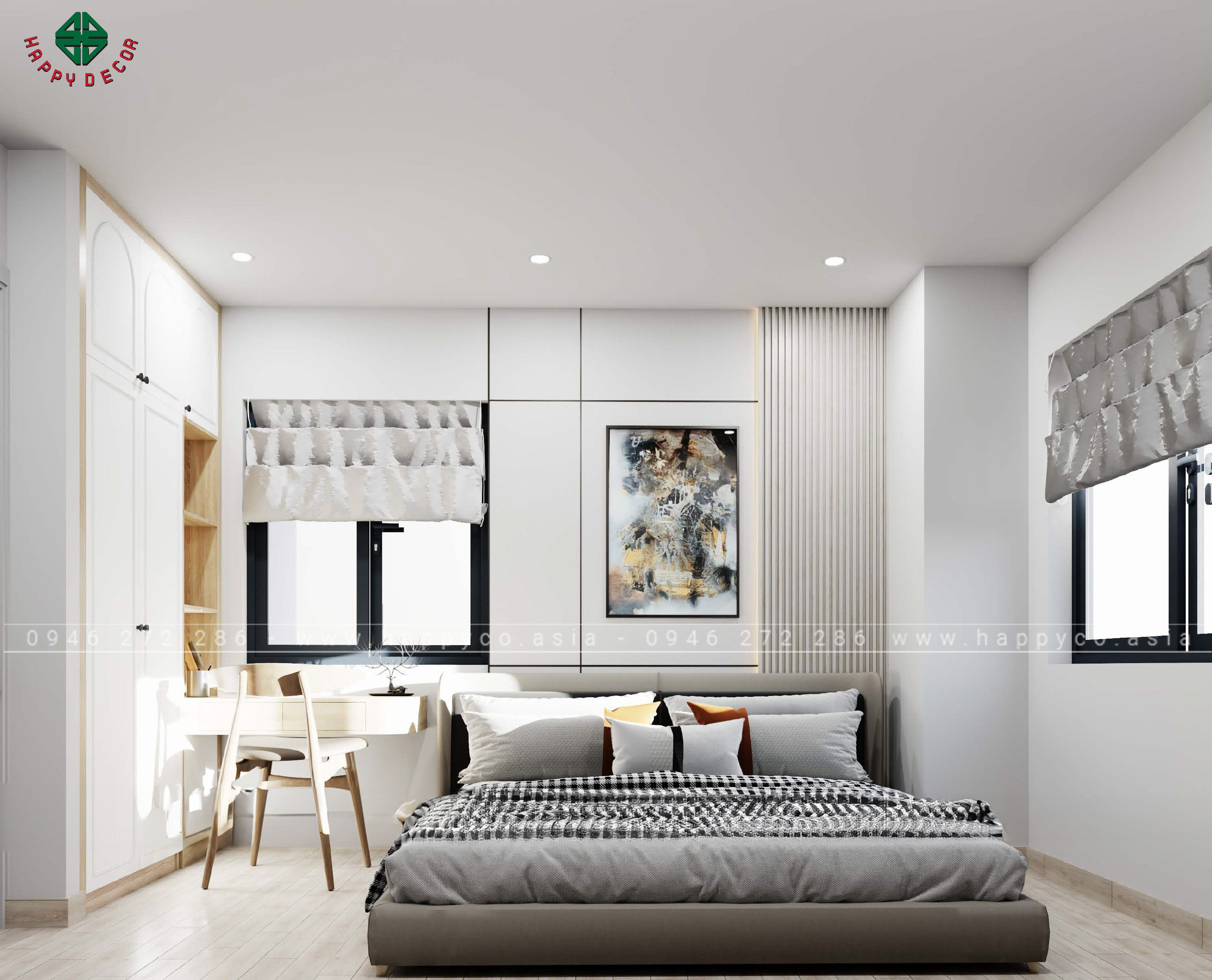 Nội thất phòng ngủ hiện đại do Happy Decor thiết kế và thi công