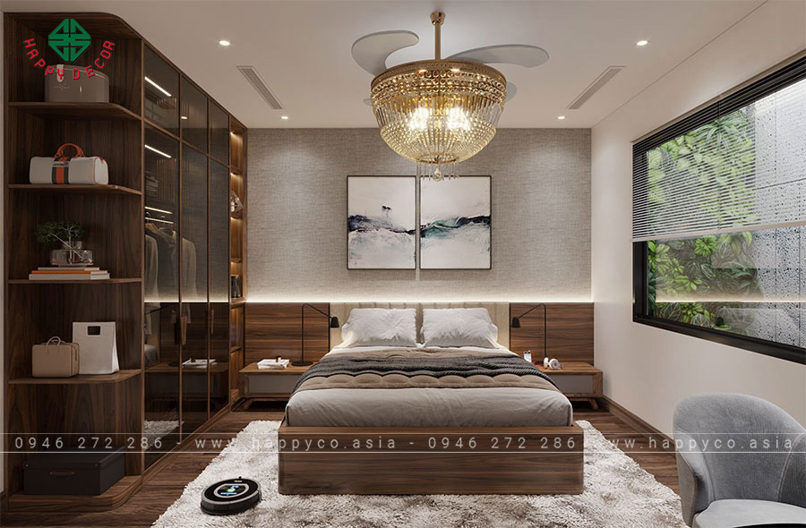 Mẫu nội thất thông minh cho phòng ngủ đẹp 20m2 – View 3
