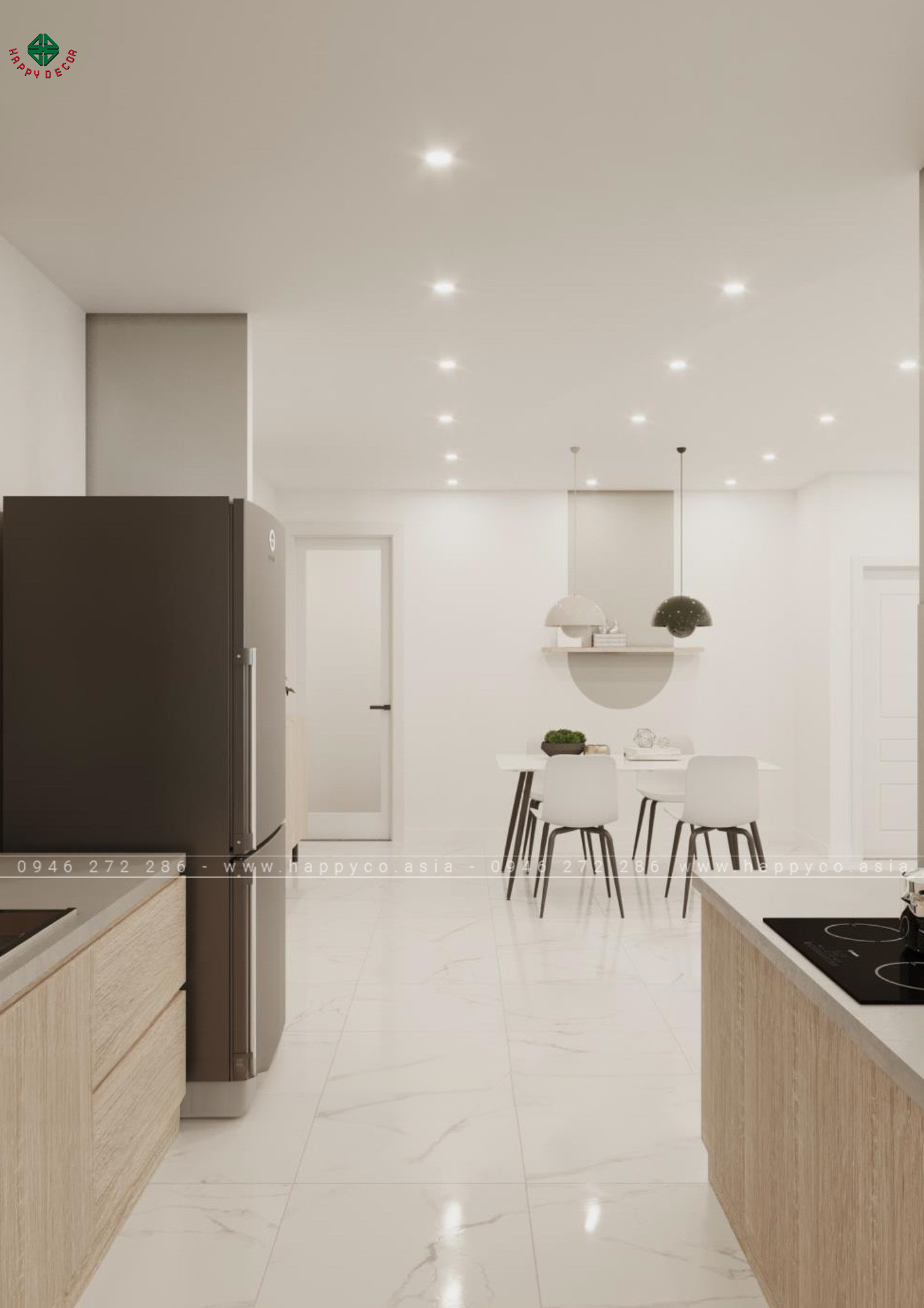 Tủ bếp cực kỳ sang trọng và hiện đại khi sử dụng ván PVC