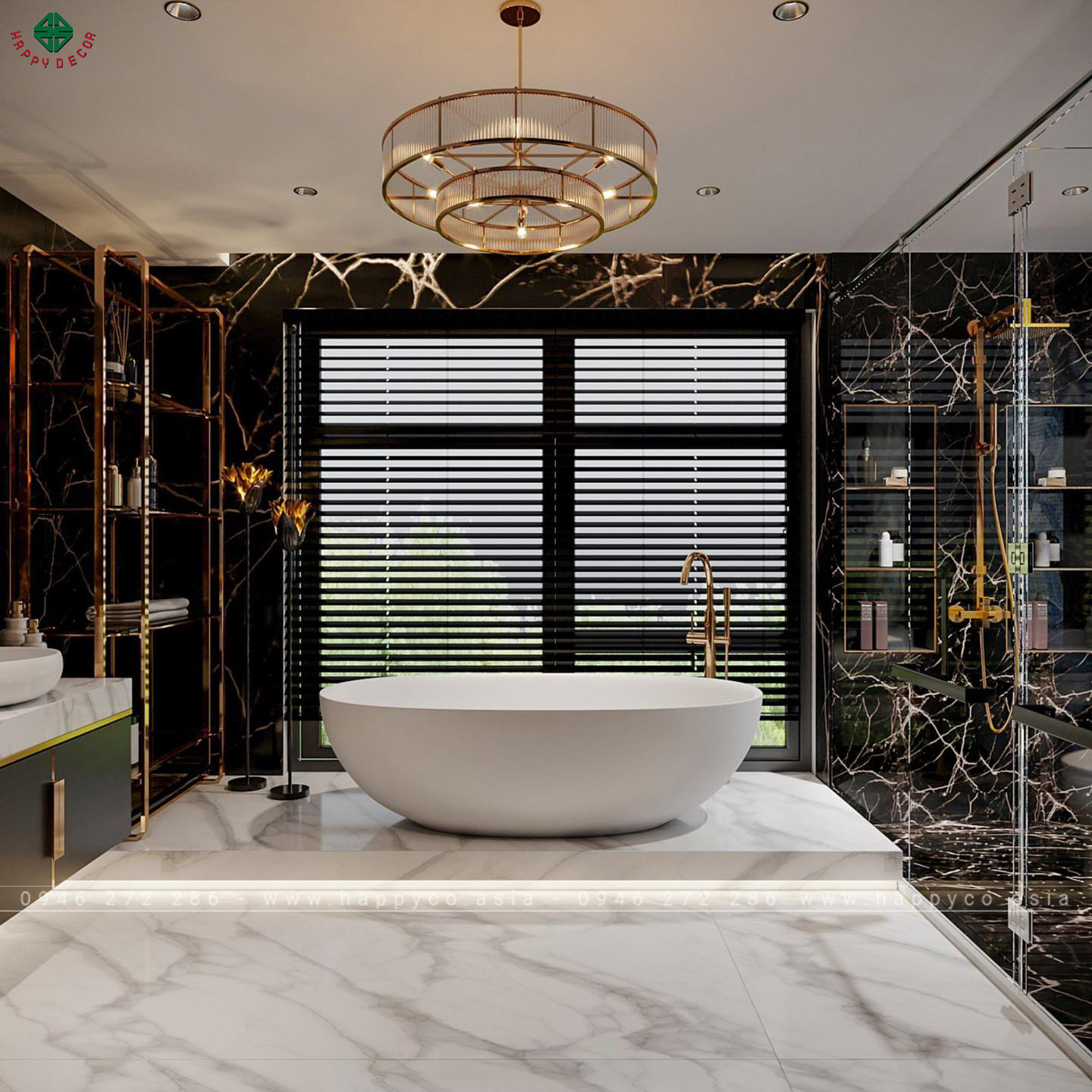 Đây có lẽ phòng tắm sang trọng nhất mà Happy Decor từng thi công thiết kế
