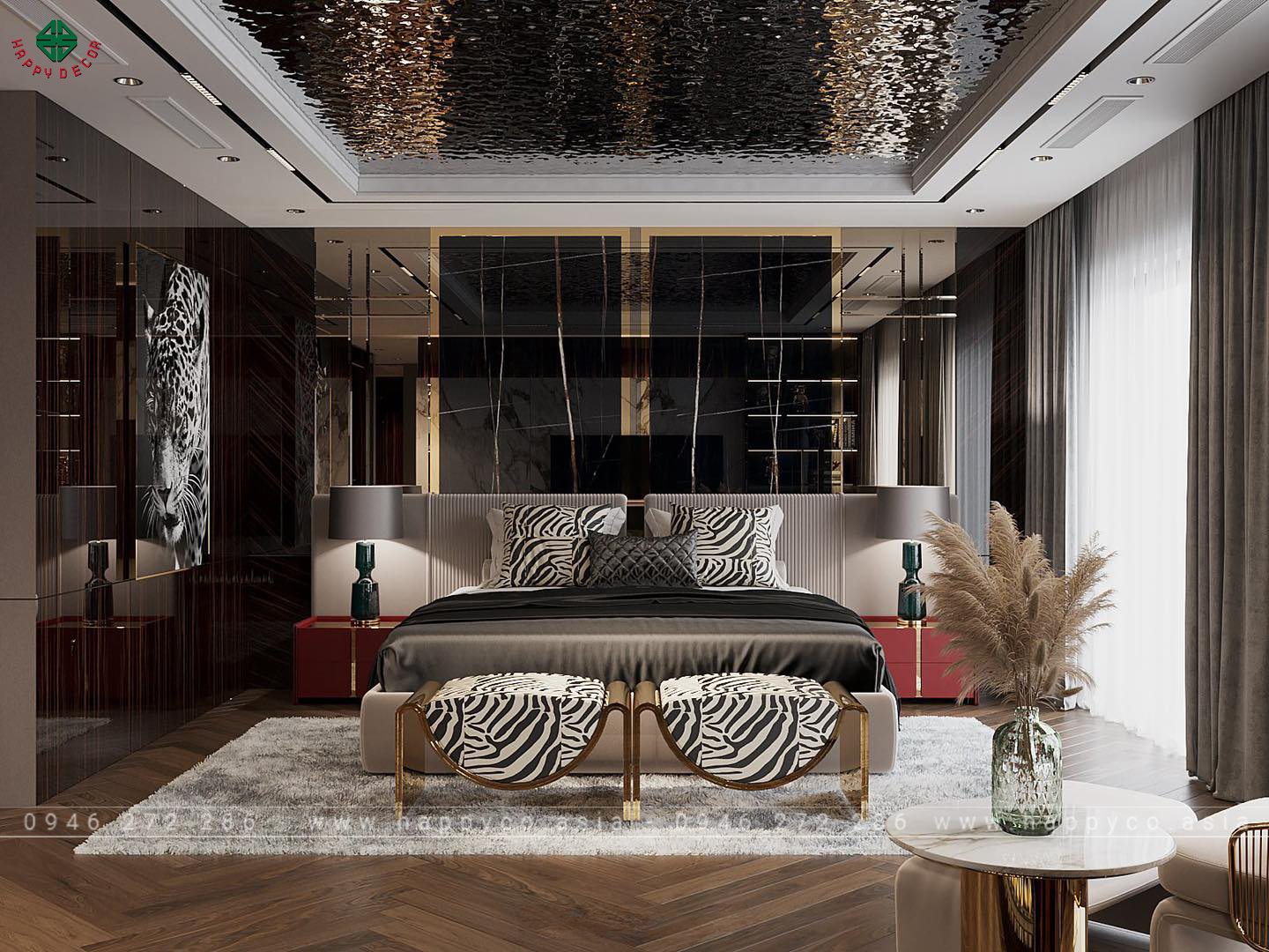 Nội thất phòng ngủ tạo cảm giác thoải mái dễ chịu nhưng không kém phần sang trọng