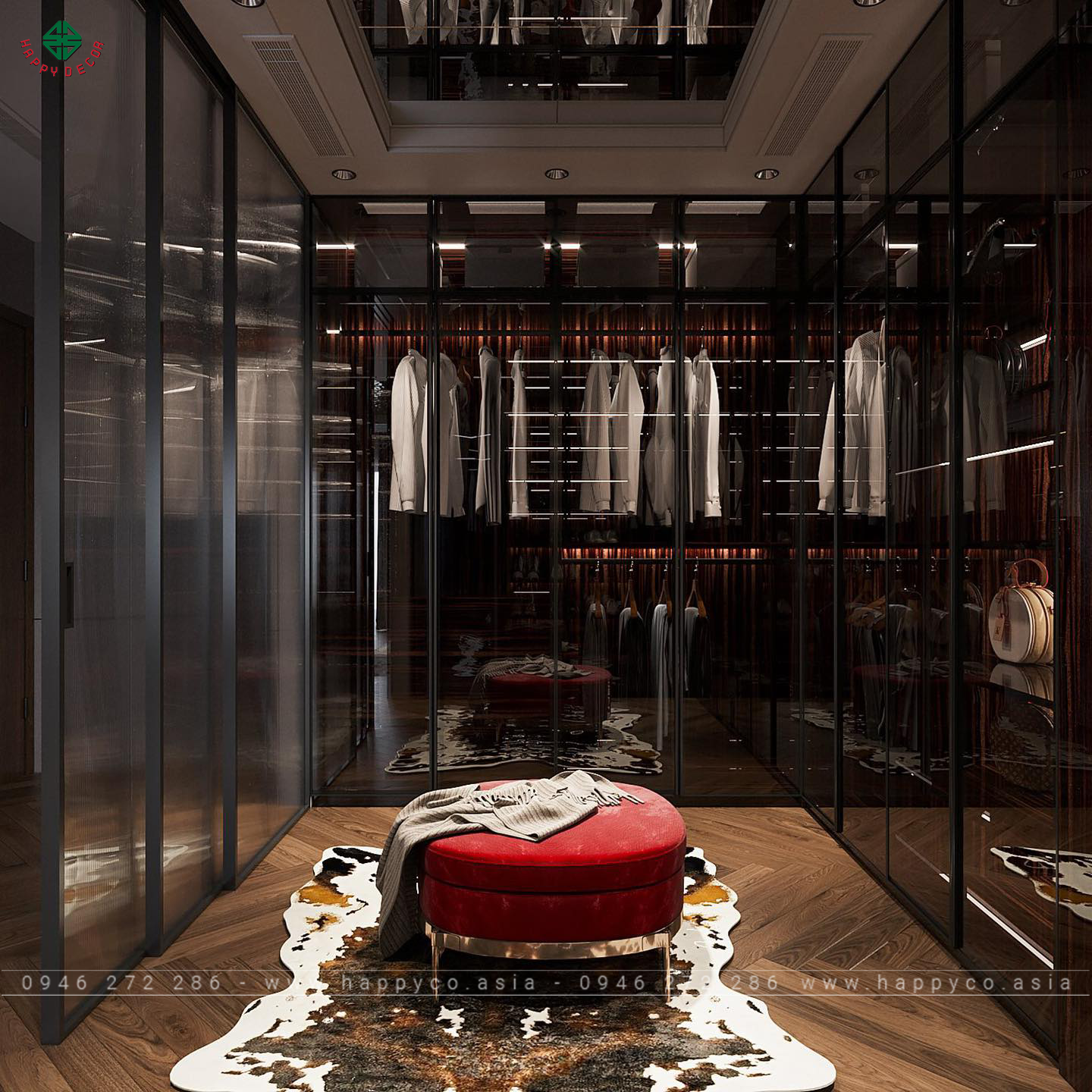 Nội thất tủ quần áo theo kiểu store luxury thể hiện cá tính của gia chủ