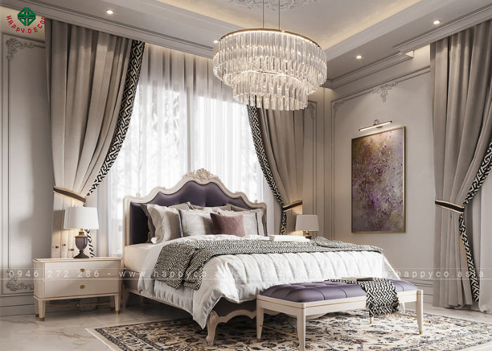 Ánh sáng và trang trí như đèn chùm thủy tinh, tranh treo tường