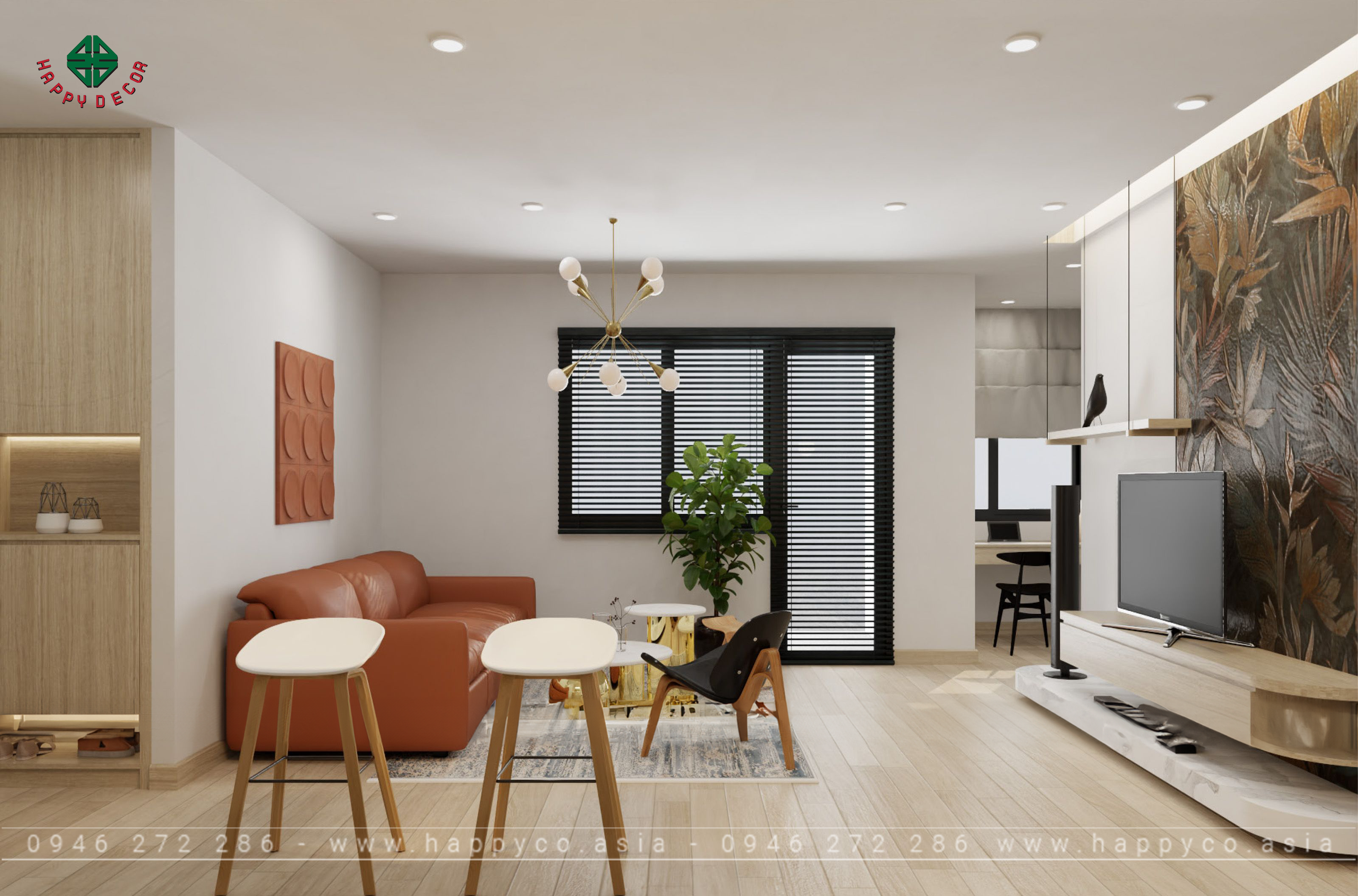 HAPPY DECOR cung cấp dịch vụ thiết kế và thi công nội thất ván công nghiệp với chi phí hợp lý và hoàn toàn minh bạch