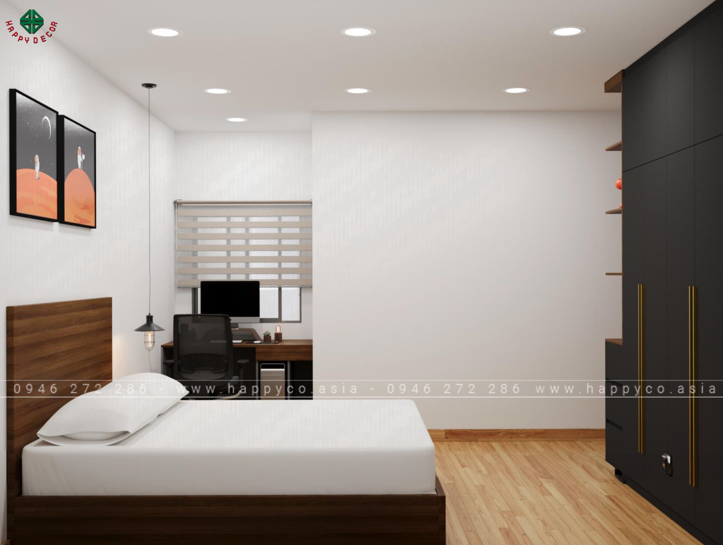 Giường ngủ được làm từ gỗ công nghiệp hiện đại