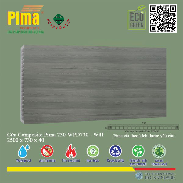 Phôi Cánh Cửa Composite PIMA 730 2500-W41 tại HAPPY DECOR tại Biên Hòa