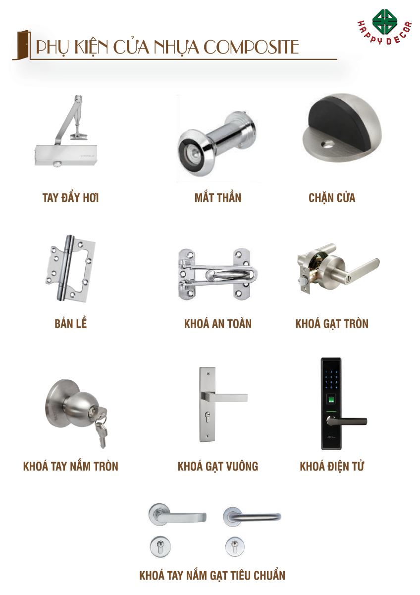 Danh sách các phụ kiện phối cửa PIMA