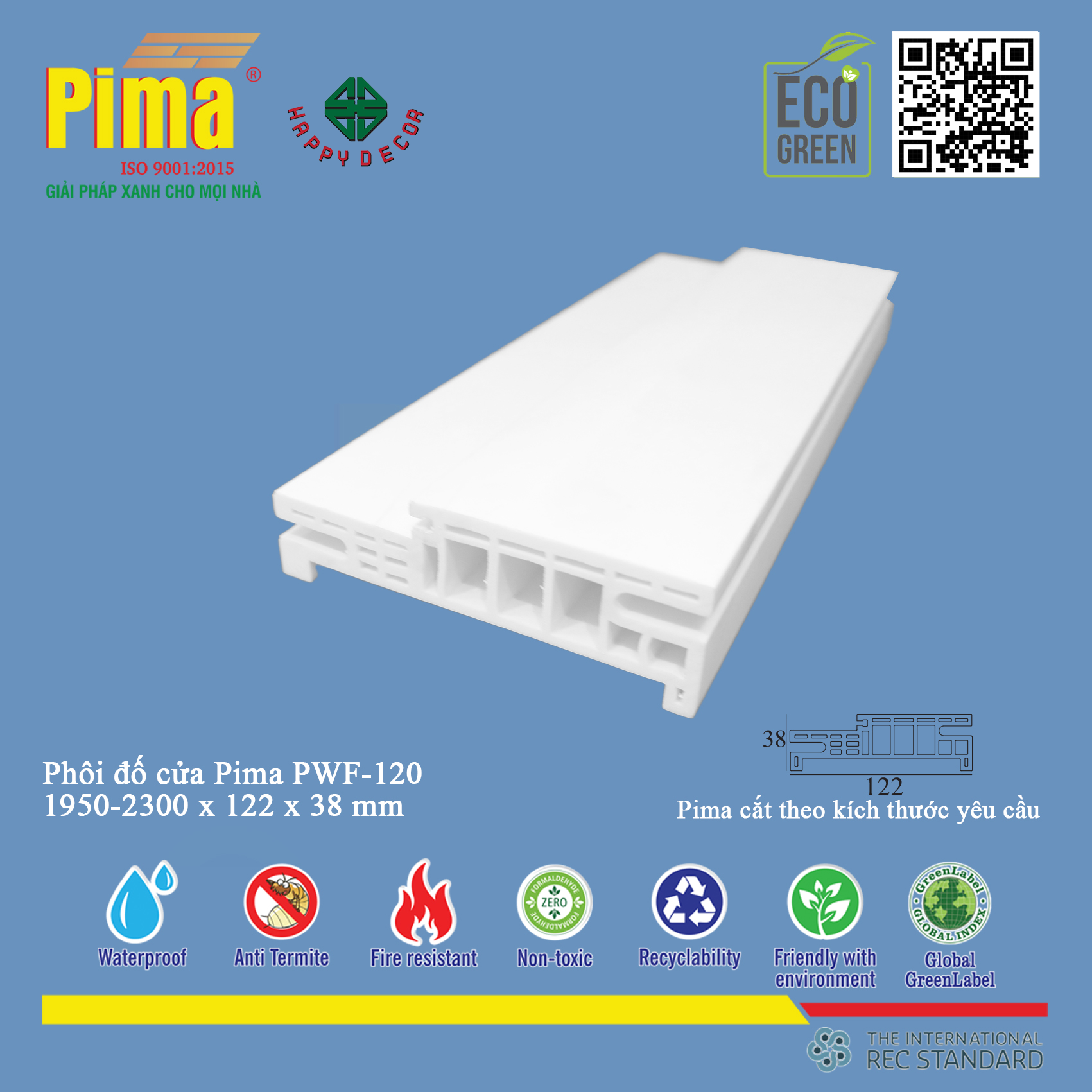 Phôi đố cửa PIMA PWF-120 tại Happy Decor - Biên Hòa