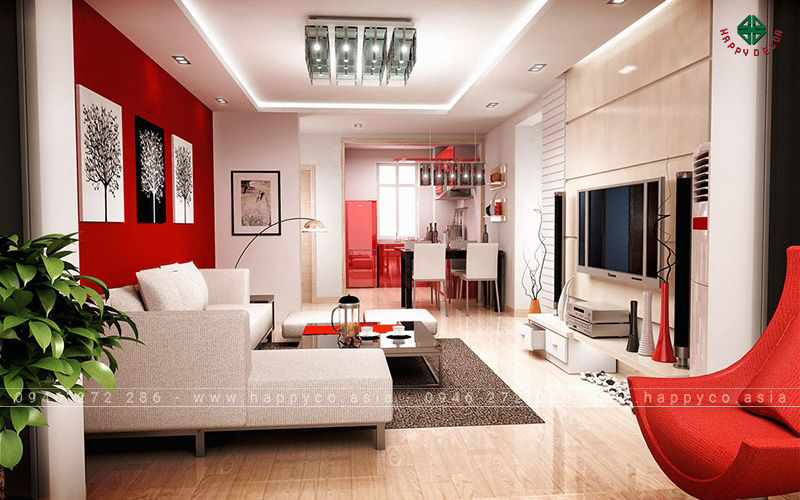 Màu đỏ là màu phụ của không gian