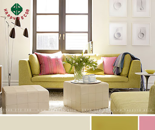 Phối nhiều màu phòng khách- Mẫu 5