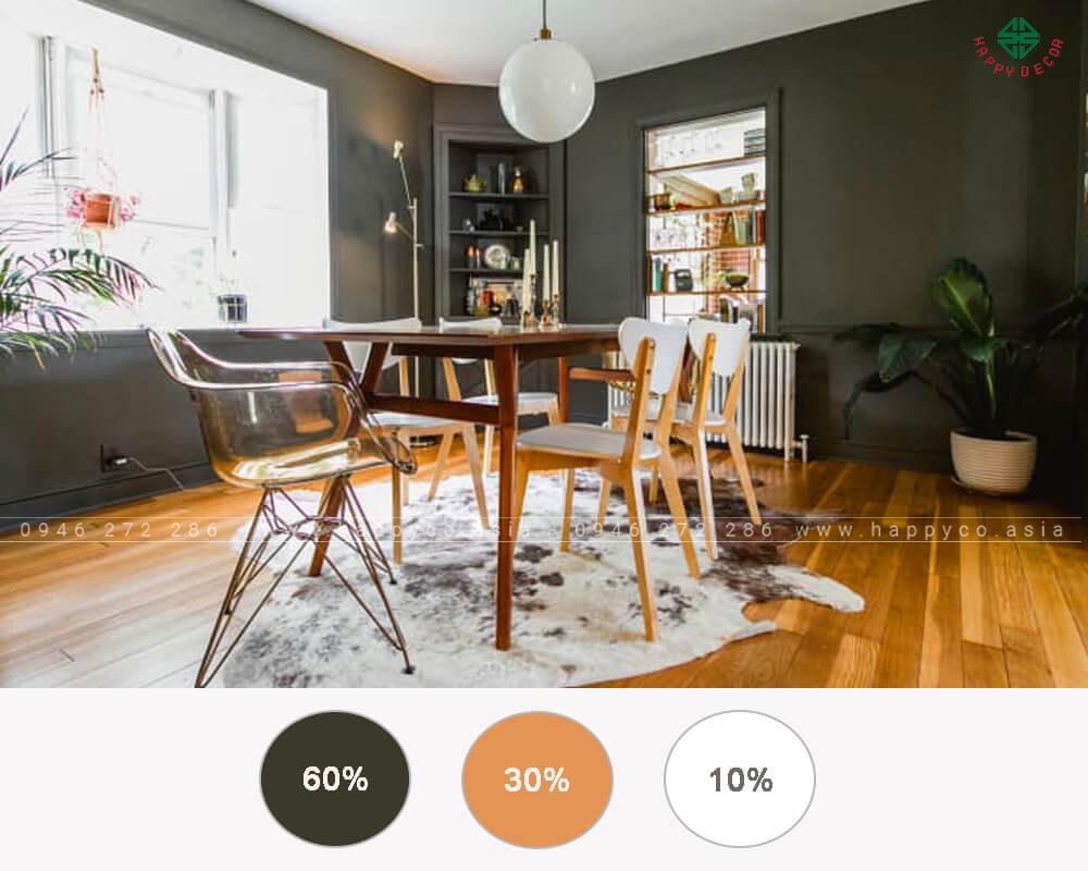 Công thức phối nhiều màu phòng khách- Mẫu 2