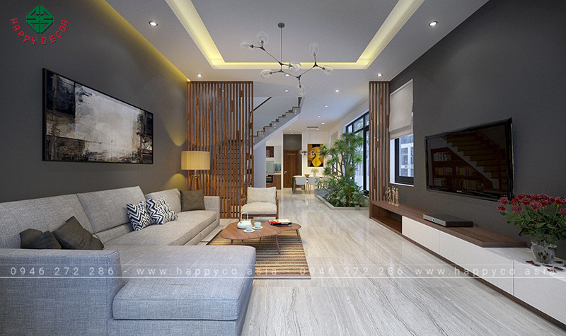 Phối nhiều màu phòng khách