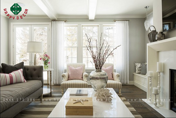 Phối nhiều màu phòng khách- Mẫu 4