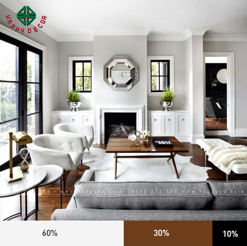 Công thức phối nhiều màu phòng khách- Mẫu 002