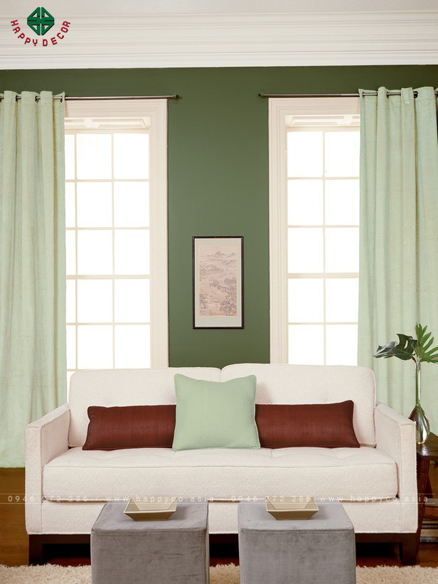 Phối màu tương phản cho không gian phòng khách