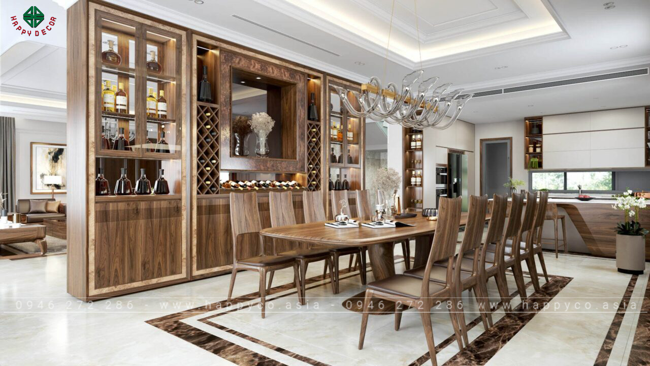 Bếp gỗ óc chó hiện đại, sang trọng và đẹp