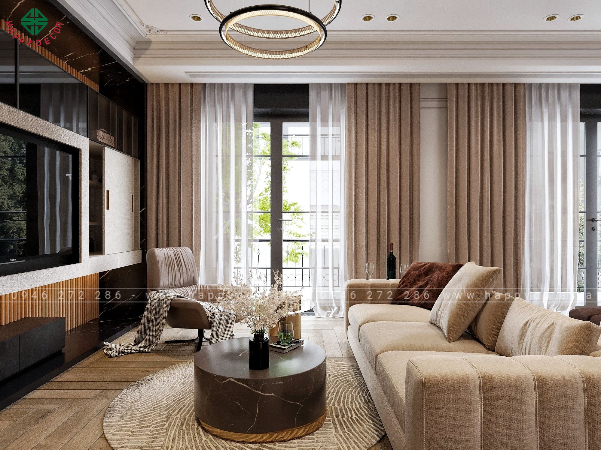 Phong cách Cổ Điển Hiện Đại kết hợp hài hòa giữa nét đẹp kiến trúc cổ điển và xu hướng thiết kế hiện đại