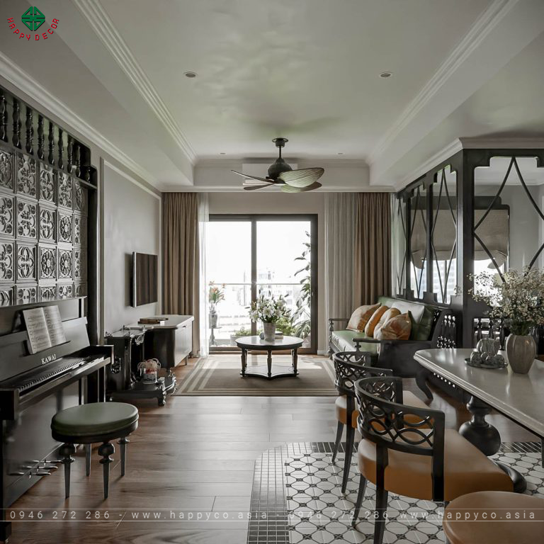 Phong cách thiết kế nội thất Indochine - Mẫu 10