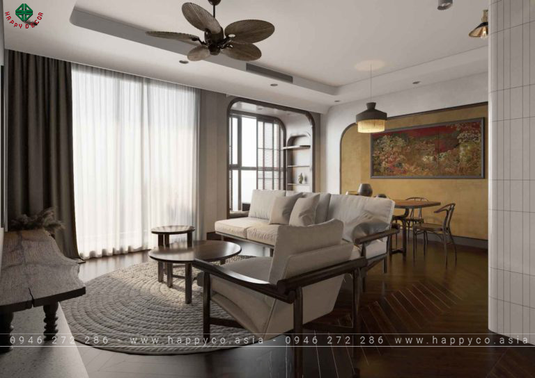 Phong cách thiết kế nội thất Indochine - Mẫu 09