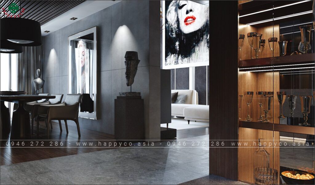 Kính, thép không gỉ, và gỗ là những chất liệu phổ biến trong các thiết kế đương đại