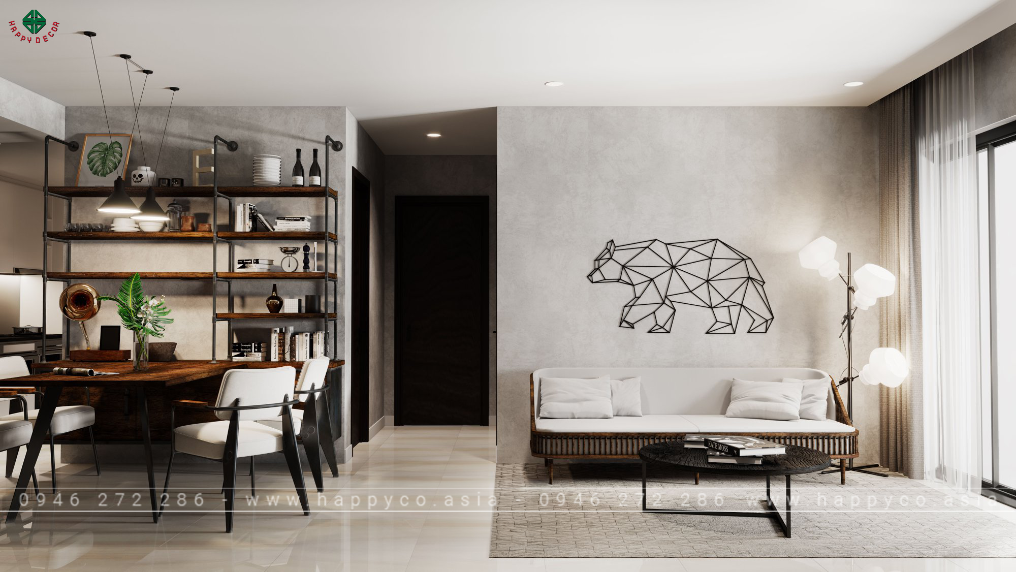 Phong cách thiết kế nội thất Industrial - Mẫu 02