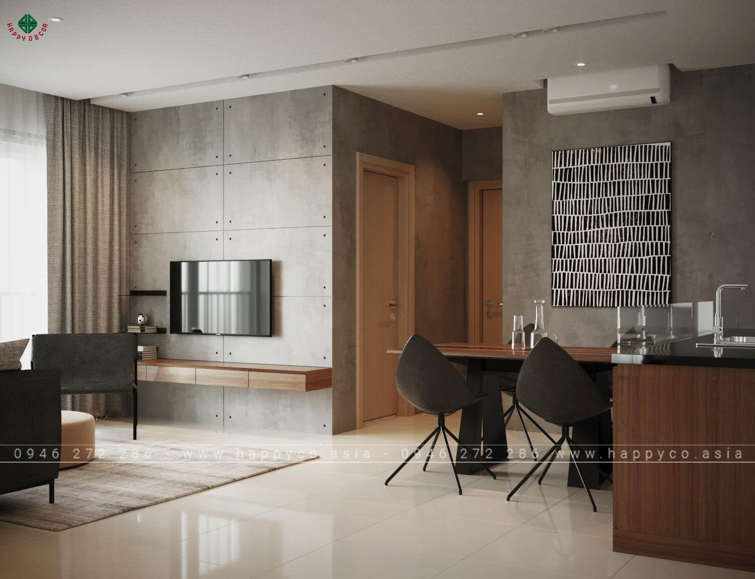 Phong cách thiết kế nội thất Industrial - Mẫu 08