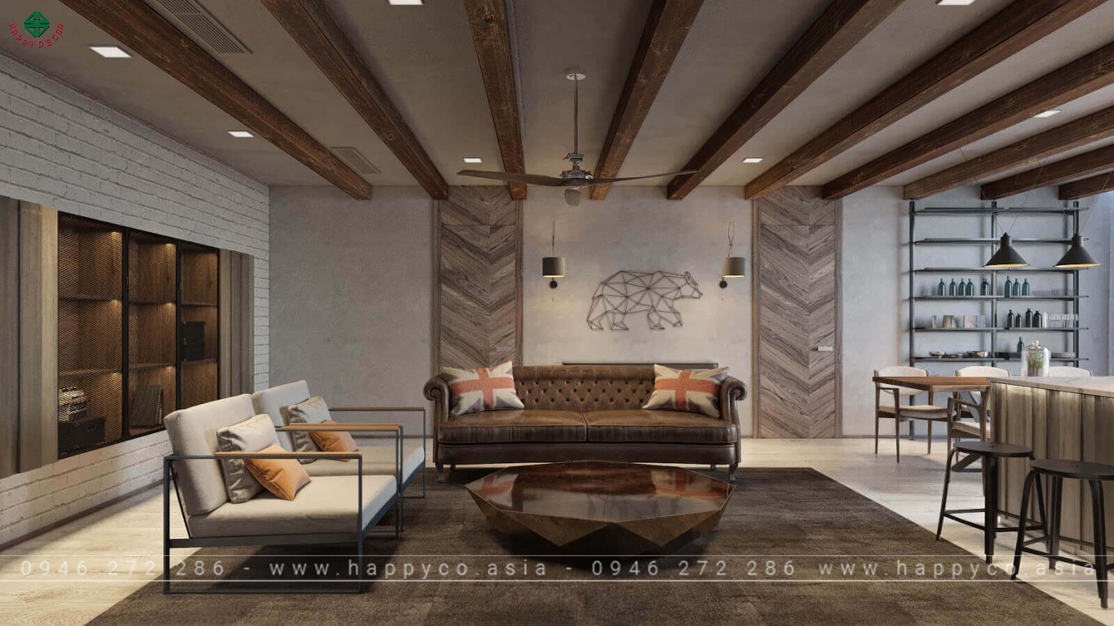 Phong cách thiết kế nội thất Industrial - Mẫu 09