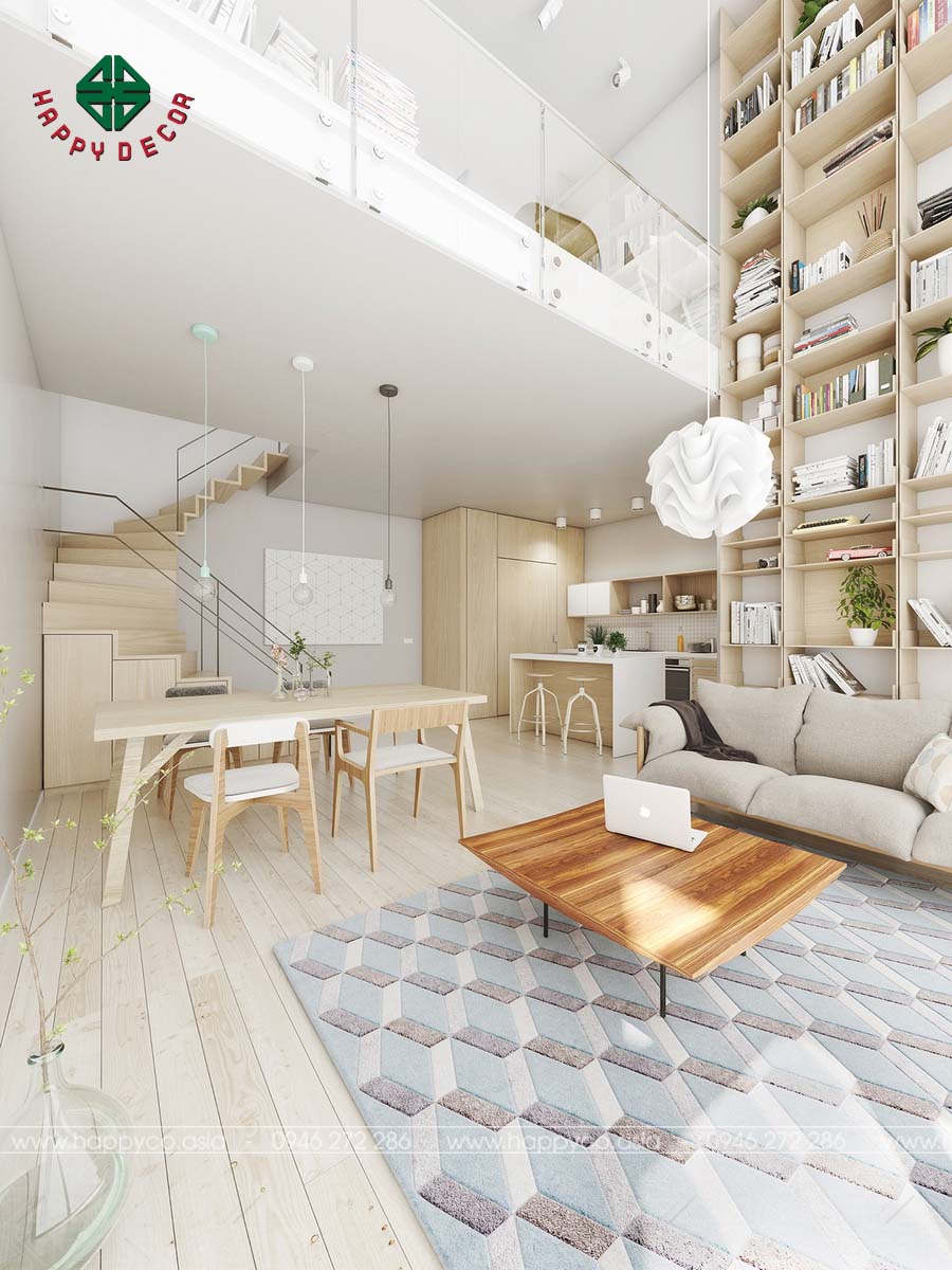 thiet ke noi that chung cu phong khach happyco