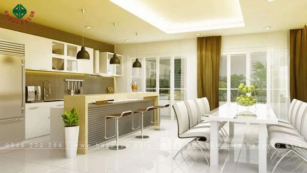 Ánh sáng trong phòng bếp cũng rất quan trọng