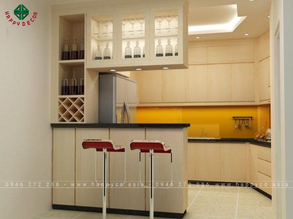 Mẫu quầy bar tủ bếp đẹp - Mẫu 14
