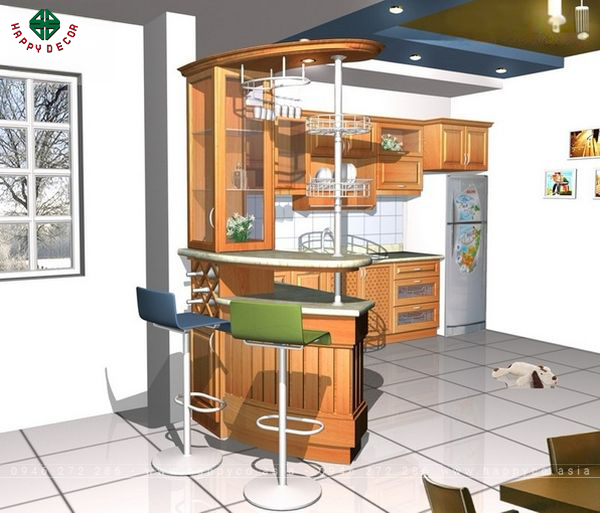 Mẫu quầy bar tủ bếp đẹp - Mẫu 15
