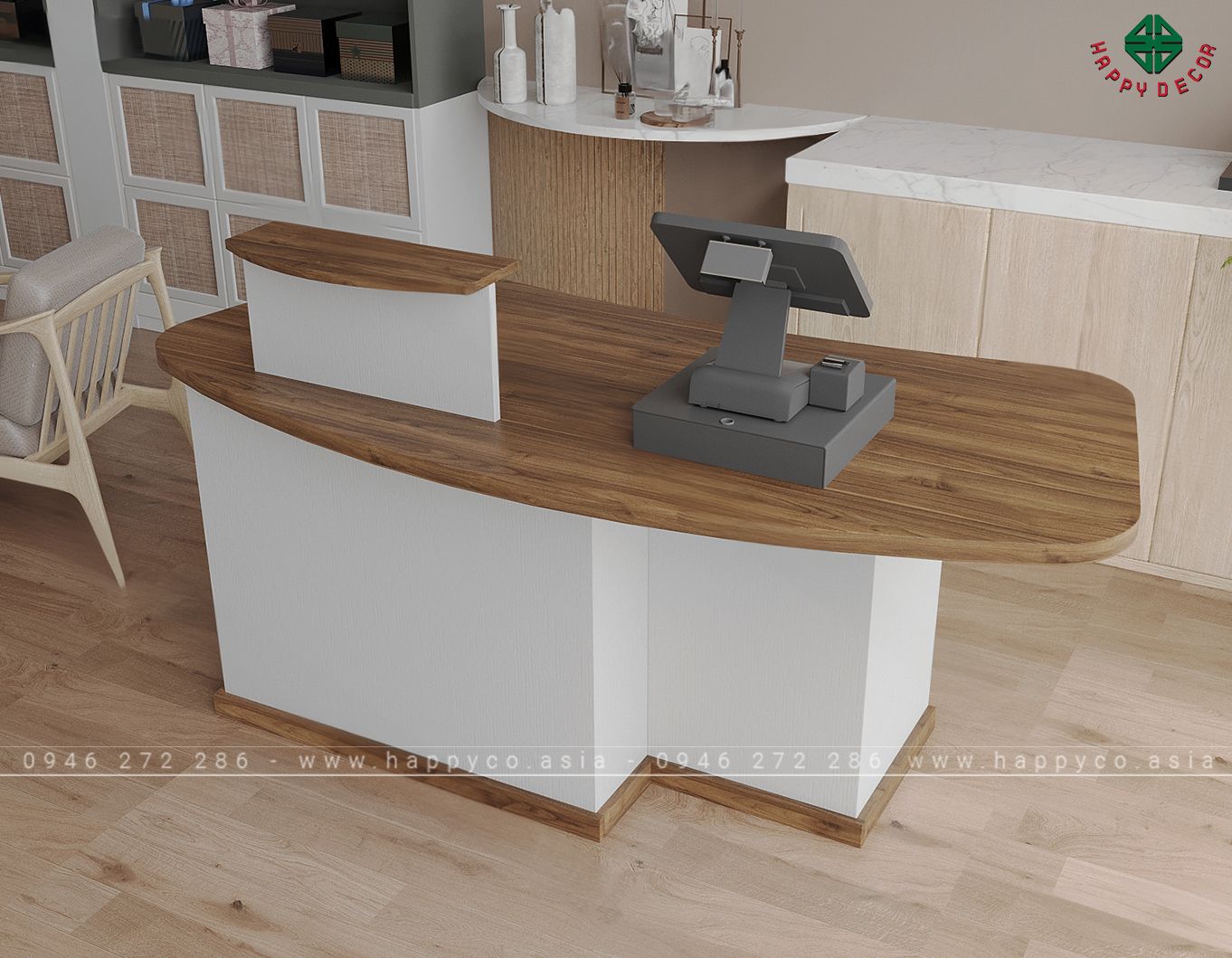 Quầy lễ tân nhỏ đẹp BQ6811