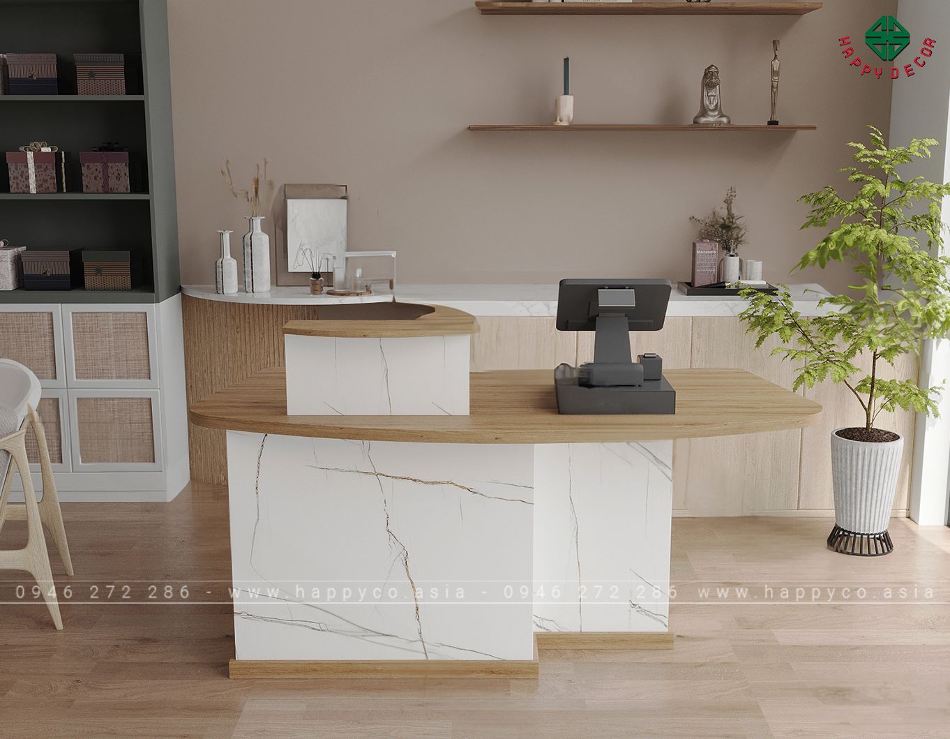 Quầy lễ tân nhỏ đẹp cho khách sạn BQ6811