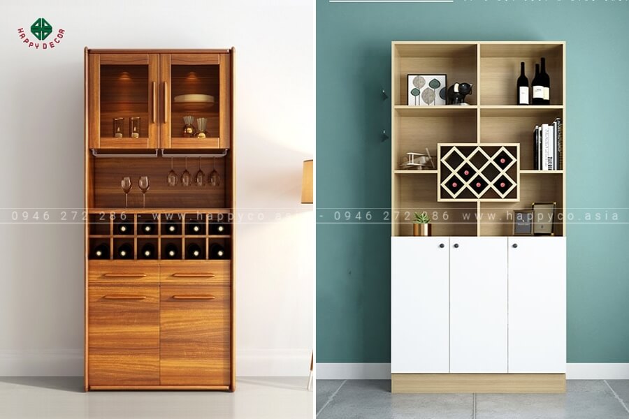 Tủ rượu gỗ tự nhiên và tủ rượu gỗ công nghiệp Tủ rượu gỗ tự nhiên và tủ rượu gỗ công nghiệp