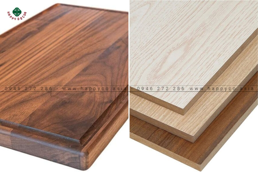 Gỗ óc chó tự nhiên và gỗ công nghiệp MDF Gỗ óc chó tự nhiên và gỗ công nghiệp MDF
