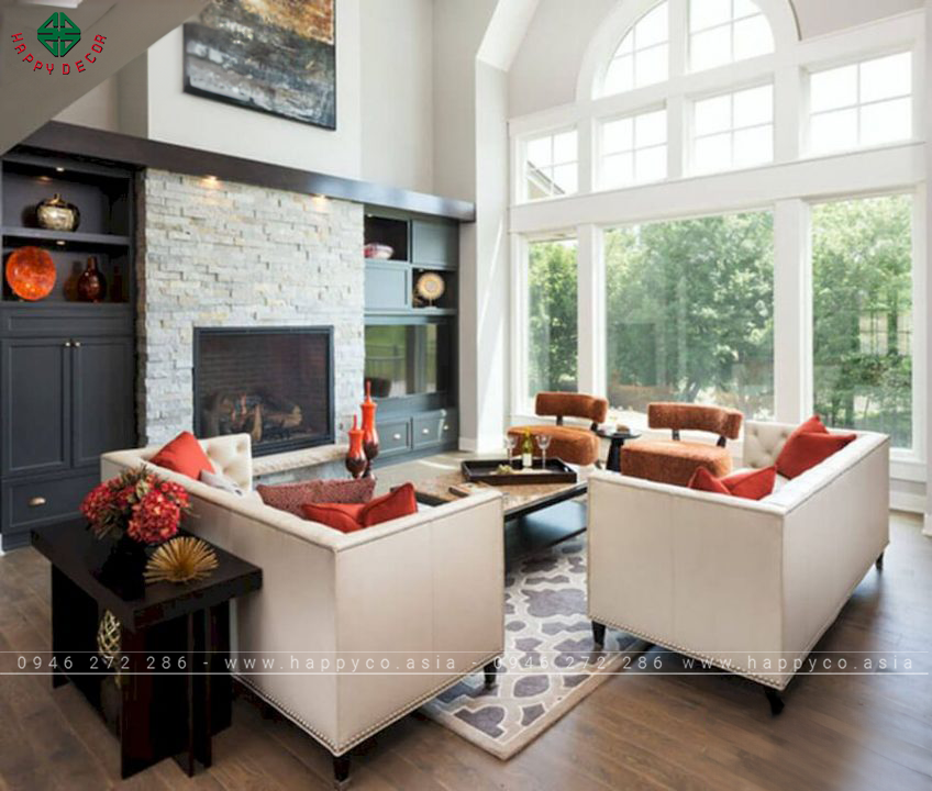 Phòng khách với phong cách nội thất Bắc Âu- Mẫu 04