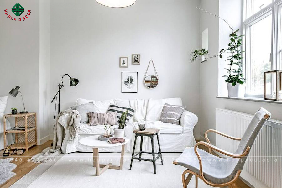 Phòng khách với phong cách nội thất Bắc Âu