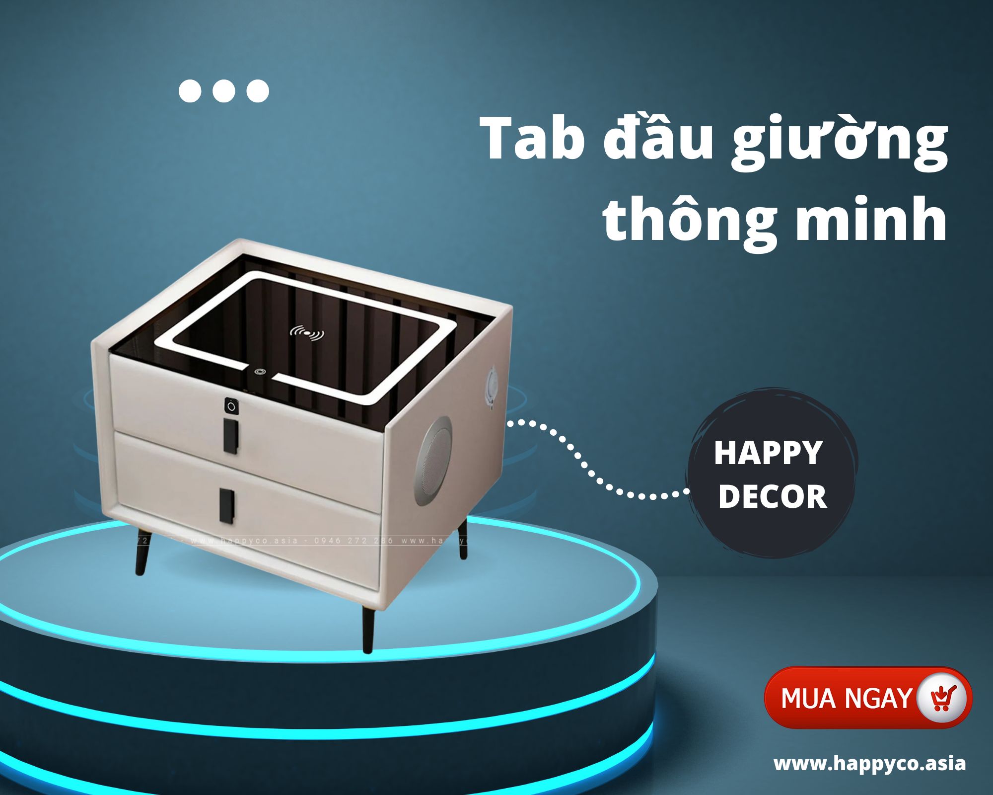Tab đầu giường thông minh tại Happy Decor tại Biên Hòa