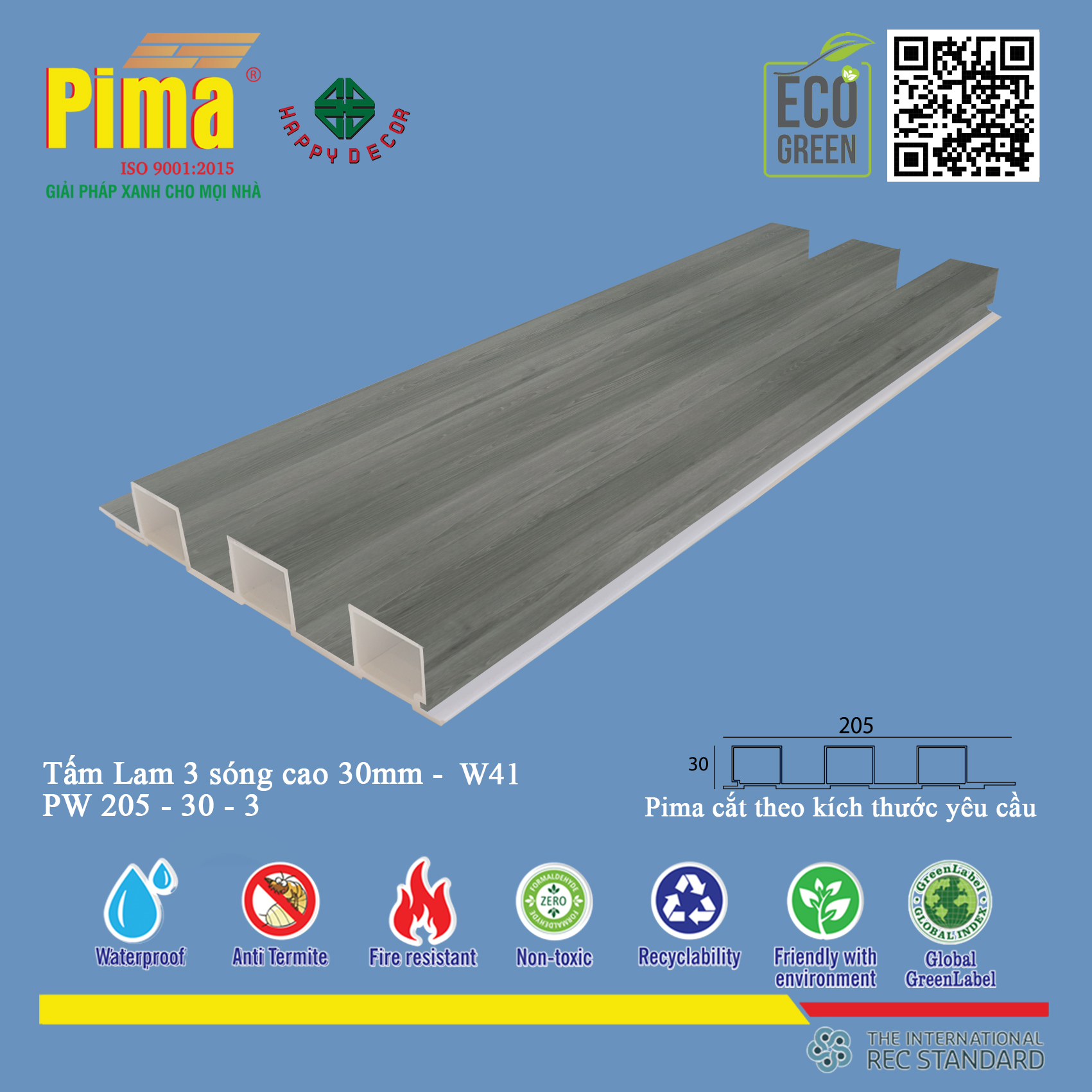 Tấm lam 3 sóng cao 30mm-W41 mang đến giải pháp trang trí linh hoạt và hiện đại