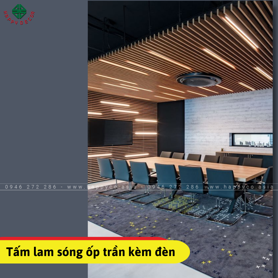 Tấm Pima được ứng dụng làm trần nhà và ốp tường văn phòng